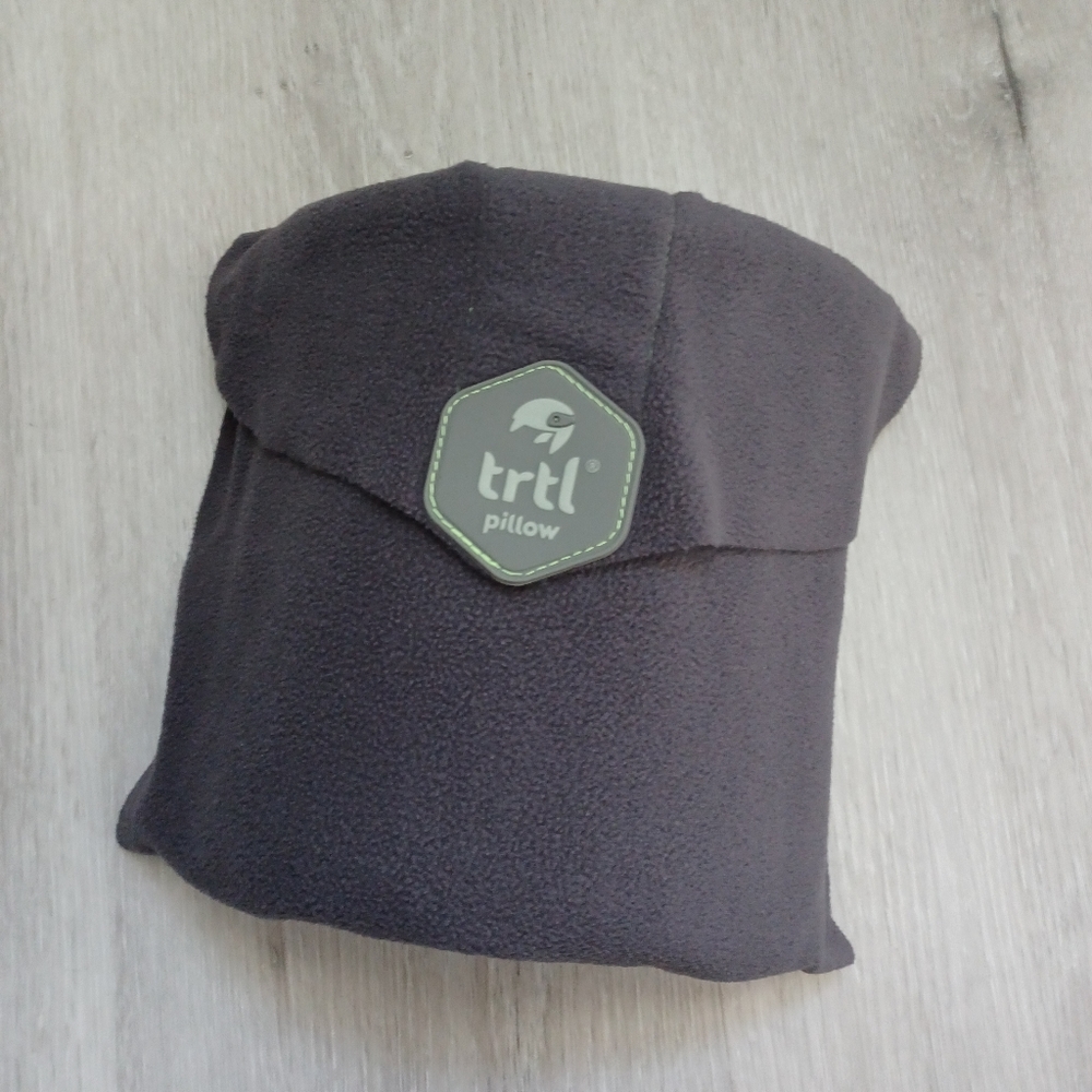NEW TRTL travel pillow washable lightweight compact hypoallergenic grey